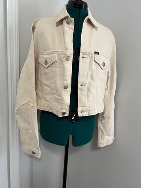 Lee Cream Cropped Denim Jacket